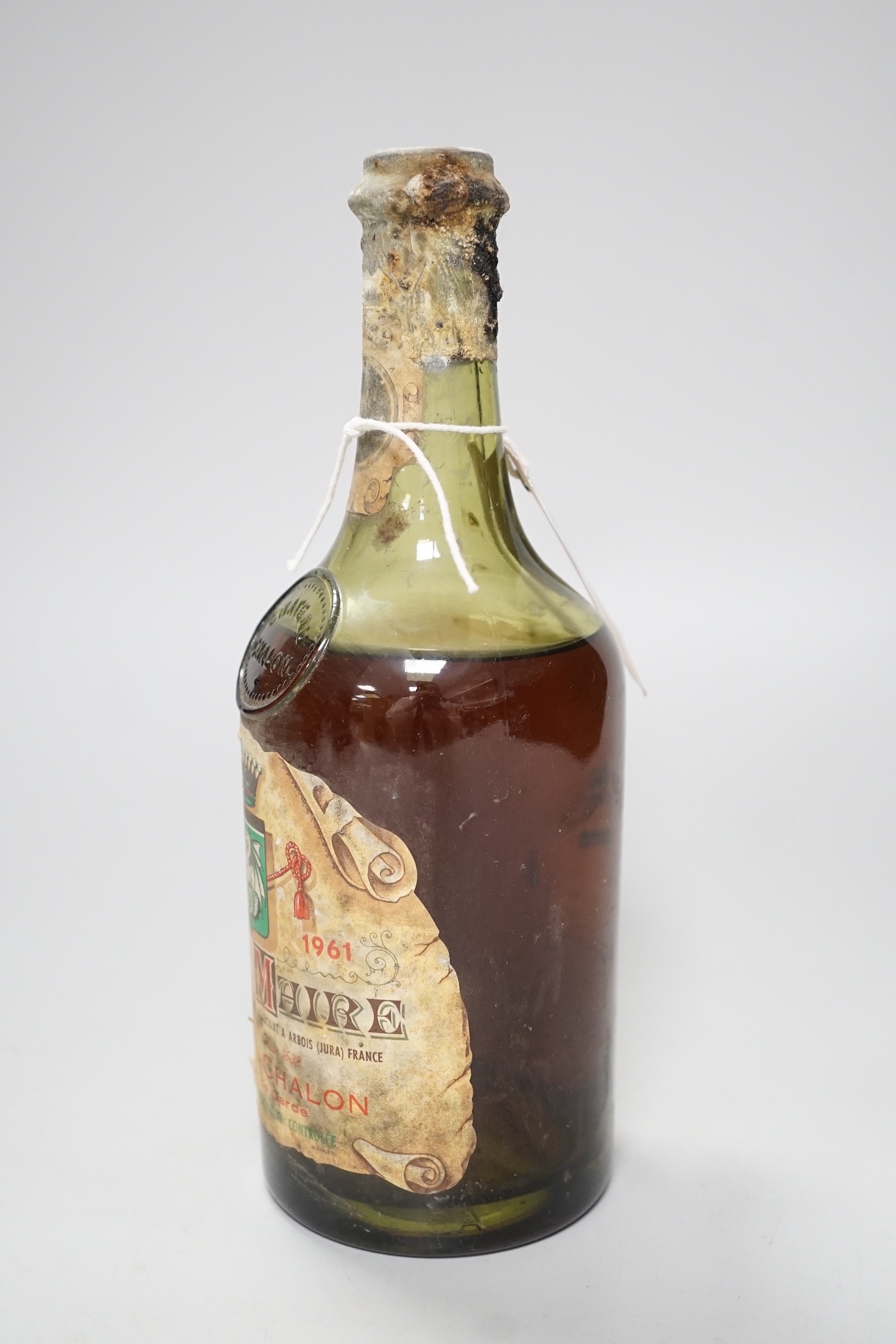 A bottle of 1961 Henri Maire Chateau-Chalon